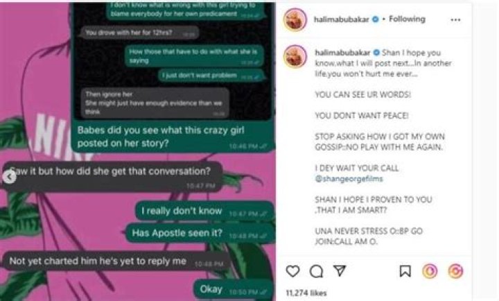 
Halima Abubakar dares Shan George as she leaks fresh chats 