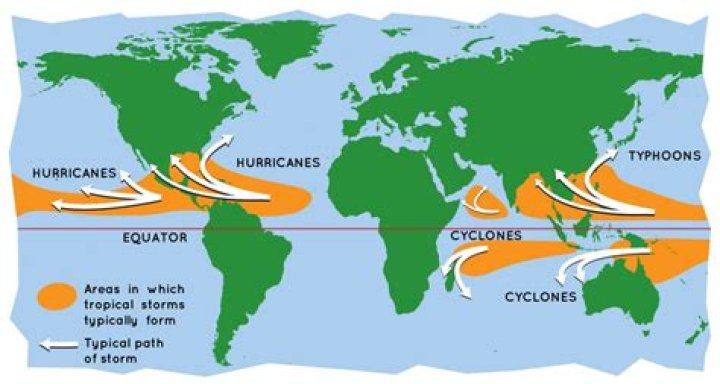 In which season do cyclones mostly occur