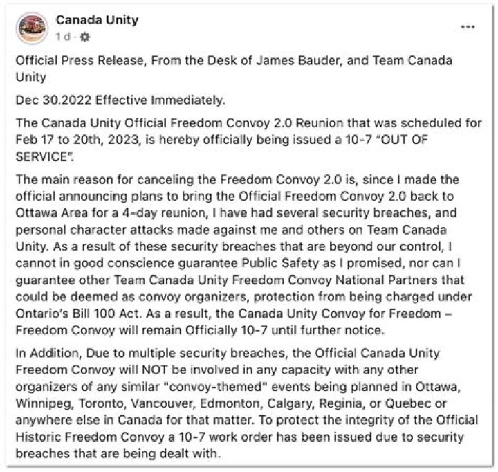 
James Bauder Canada Unity Founder Background, What Is Convoy Organizer Next Project In Line? 