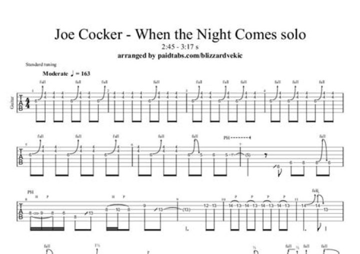 Joe Cocker’s
When The Night Comes Lyrics