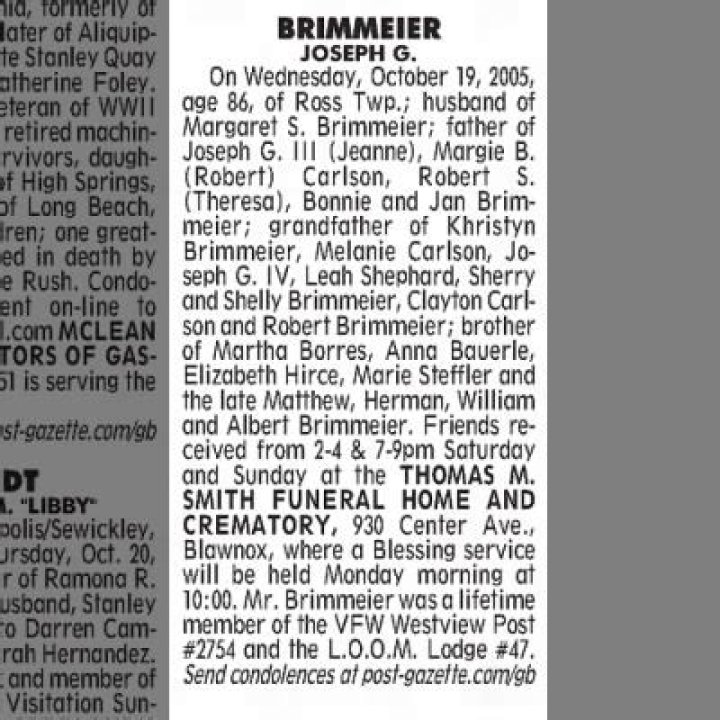 Joseph G. Brimmeier