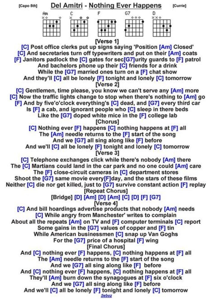 Oingo Boingo’s
Nothing Bad Ever Happens Lyrics