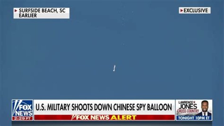 
WATCH: Video shows U.S. shooting down Chinese spy balloon over the Atlantic 
