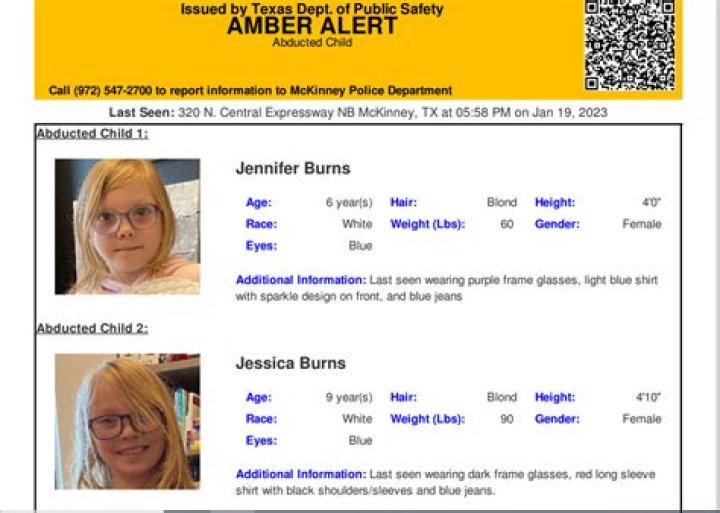 Who is Jame Burns? McKinney Amber alert issued in wake of missing sisters report